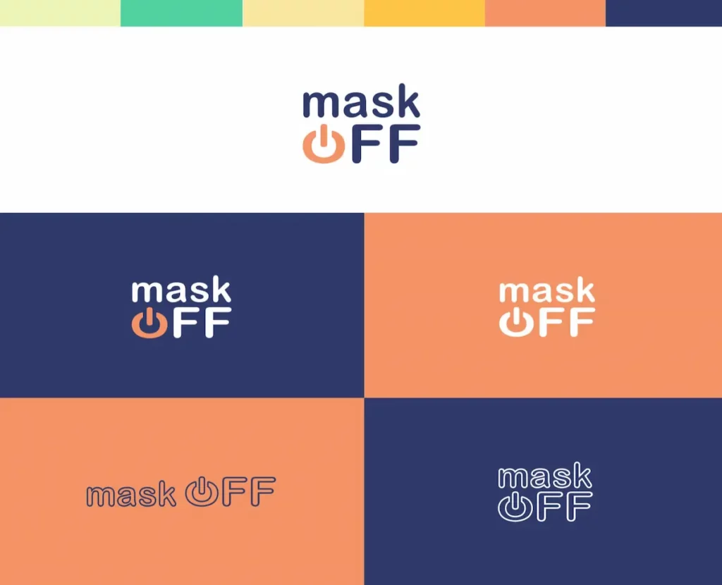 MaskOFF uniszex kozmetikai márka logóvariációk