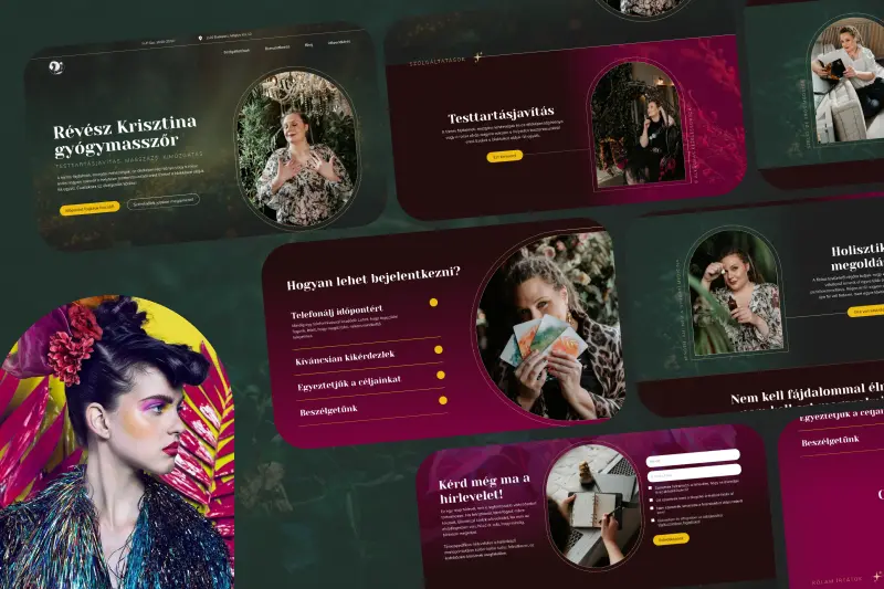 Révész Krisztina gyógymasszőr weboldalának újratervezése, redesign